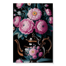 Vintage Teapot & Bloom Wall art