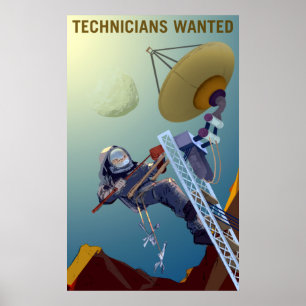 Poster Vintage Technicians Wanted Mars Recruitment