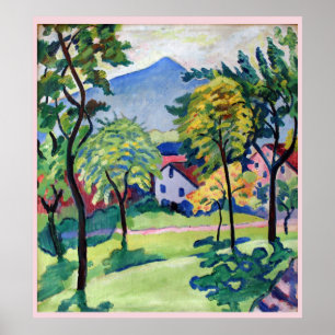 Poster Vintage Tegernsee Landscape August Macke