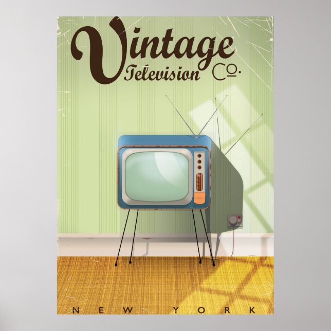 Póster Vintage Television Co. Comercial (Frente)