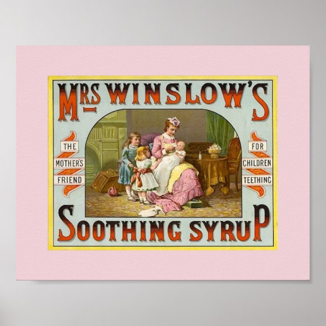 Poster Vintage Tething Medicine 1845 da Sra. Winslow (Frente)