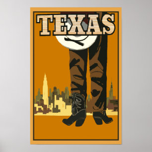 Poster Vintage Texas Cowboy