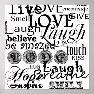 Poster Vintage Text Life Advice Roupa e Gifts