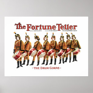 Poster Vintage Theater Drum Corps Drummer Girl Music