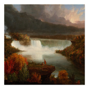 Póster Vintage Thomas Cole - Visão Distante das Catarata