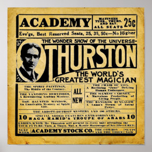 Poster Vintage Thurston o anúncio do teatro do mágico