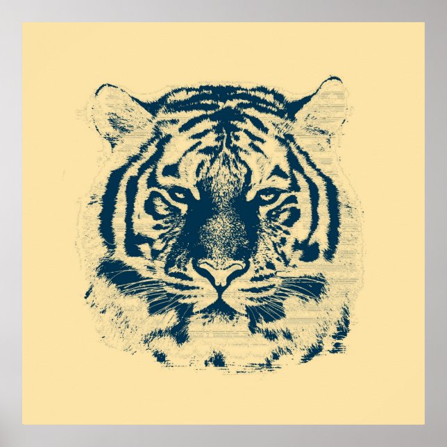 Póster Vintage Tiger Face (Frente)