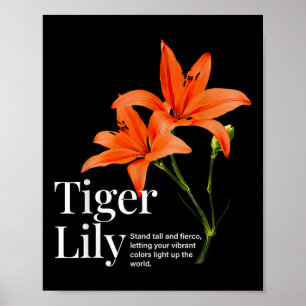 Poster Vintage Tiger Lily Flower Aestic Gardening Natu