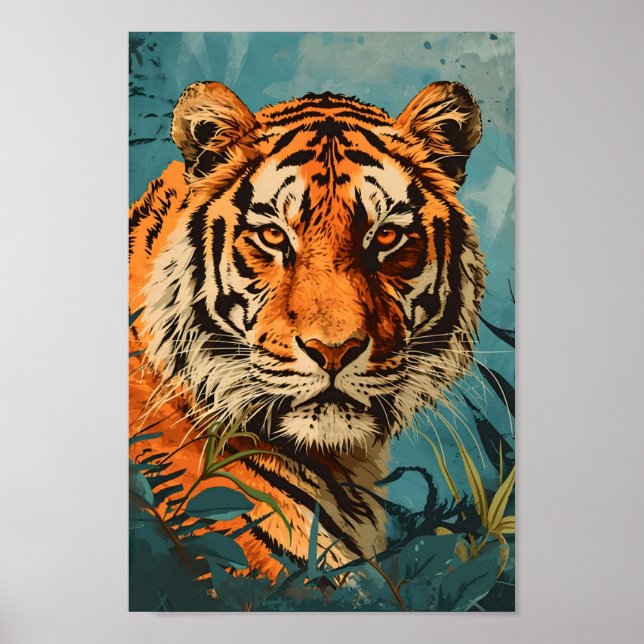 Poster Vintage Tiger: Parabéns majestosos (Frente)