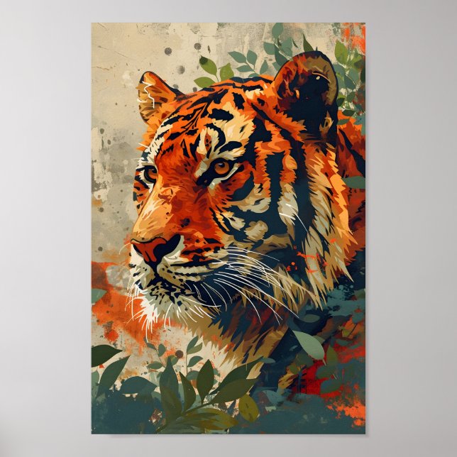 Poster Vintage Tiger: Parabéns majestosos (Frente)