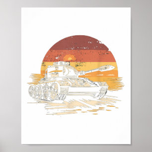Poster Vintage Tiger Tank Segunda Guerra Mundial