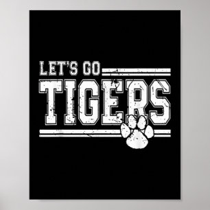 Poster Vintage Tigers School Sports Name Retro