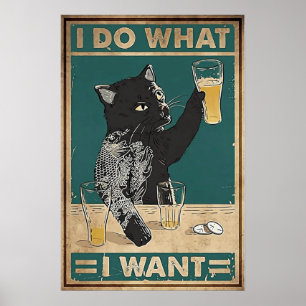 Poster Vintage Tin Sign, Retro Metal, Eu faço o que eu qu