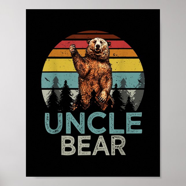 Poster Vintage Tio Bear Family Combine Camping (Frente)
