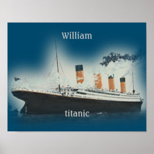 Poster Vintage Titaner Ocean Liner Boy Sea Name Navio