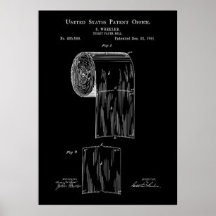 Poster Vintage Toilet Paper 1891 Patente