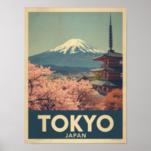 Poster Vintage Tokyo Viagem