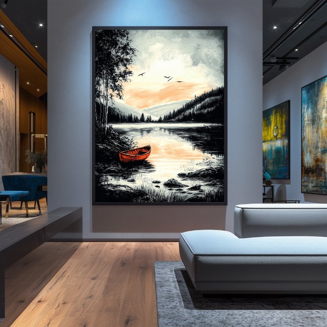 Poster Vintage Tranquil Lake - Serene Nature Escape (Criador carregado)