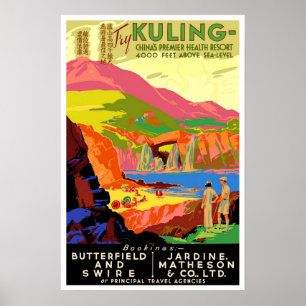 Póster Vintage travel,Kuling China