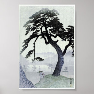 Póster Vintage Tree Japonês Woodblock Art Ukiyo-E
