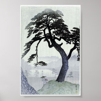 Póster Vintage Tree Japonês Woodblock Art Ukiyo-E
