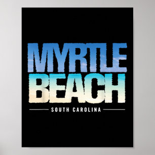 Poster Vintage Tropical Beach Myrtle Beach Carolina do Su