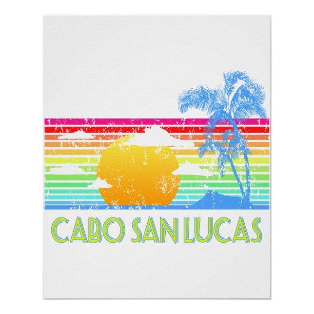 Póster Vintage Tropical Cabo San Lucas (Frente)