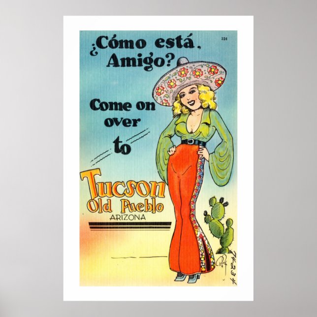 Poster Vintage Tucson Old Pueblo Arizona (Frente)