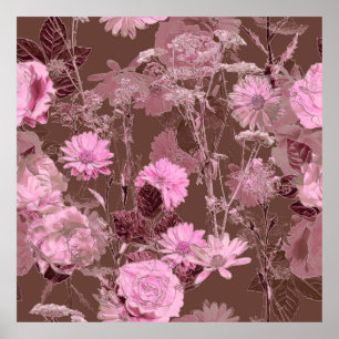 Poster Vintage turva monocromática a