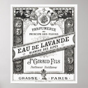 Póster Vintage Typografia Perfume Advertisement