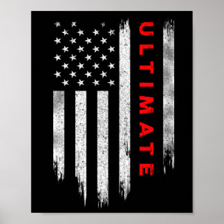 Poster Vintage Ultimate Frisbee Sports USA Flag