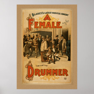 Poster Vintage - Uma Drummer Feminina