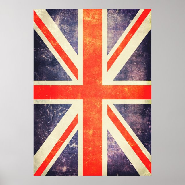 Póster Vintage Union Jack flag (Frente)