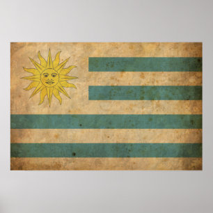 Póster Vintage Uruguai Flag