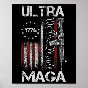 Poster Vintage Usa Flag Ultra Mega Gun Usa 4 De Julho Tr