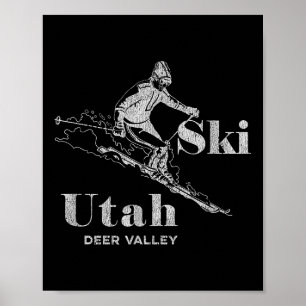 Poster Vintage Utah Deer Valley Skiing Tee