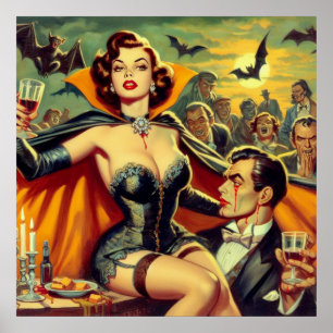 Poster Vintage Vampire Woman