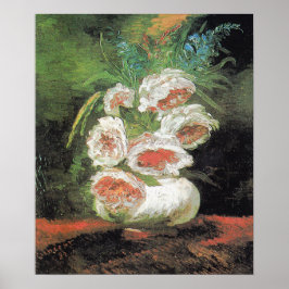 Poster Vintage Van Gogh Vase of Peonies