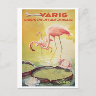 Poster vintage Varig para Cartão Postal Brasil