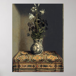 Poster Vintage Vase das Flores pintando uma Casa Farmada