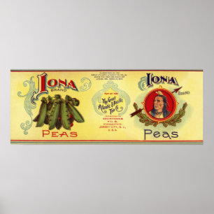 Póster Vintage Vegetal Pode Rotular Arte, Iona Marca Ervi