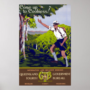 Poster Vintage Vem Até A Austrália Queensland