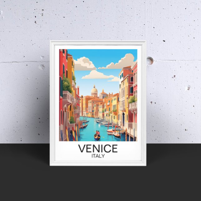 Poster Vintage Veneice Itália Viagem Trabalho de arte (Vintage Venice Italy Travel Artwork Poster)