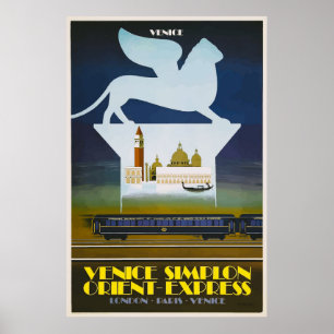 Poster vintage Veneza Simplon Orient Express