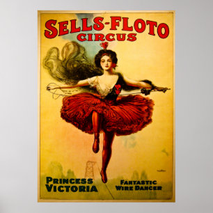 Poster Vintage Venls-Floto Circus Wire Walker