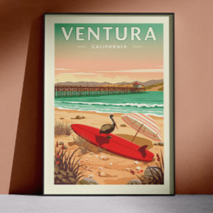 Poster Vintage Ventura Califórnia