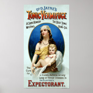 Poster vintage Vermifuge de Tónico do Dr. D. Jayn