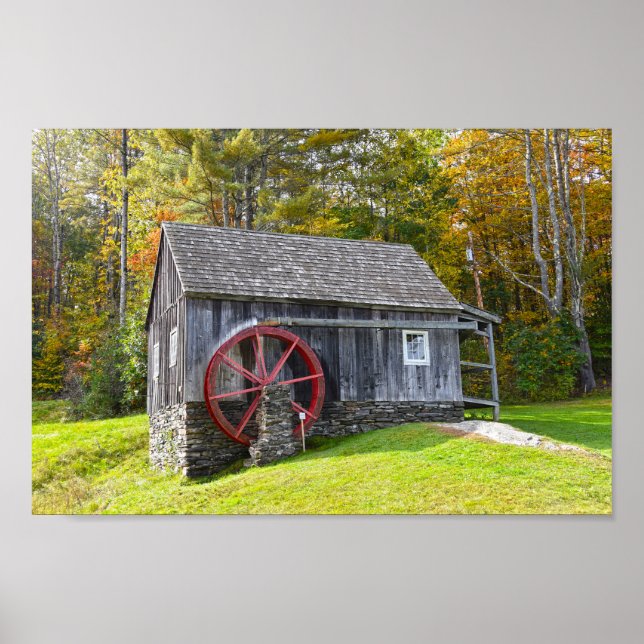 Poster Vintage Vermont Gristmill (Frente)