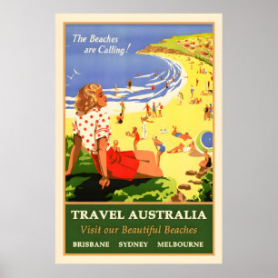 Poster vintage viagem da Austrália