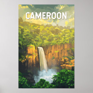 Poster Vintage Viagem da ilustração dos Camarões